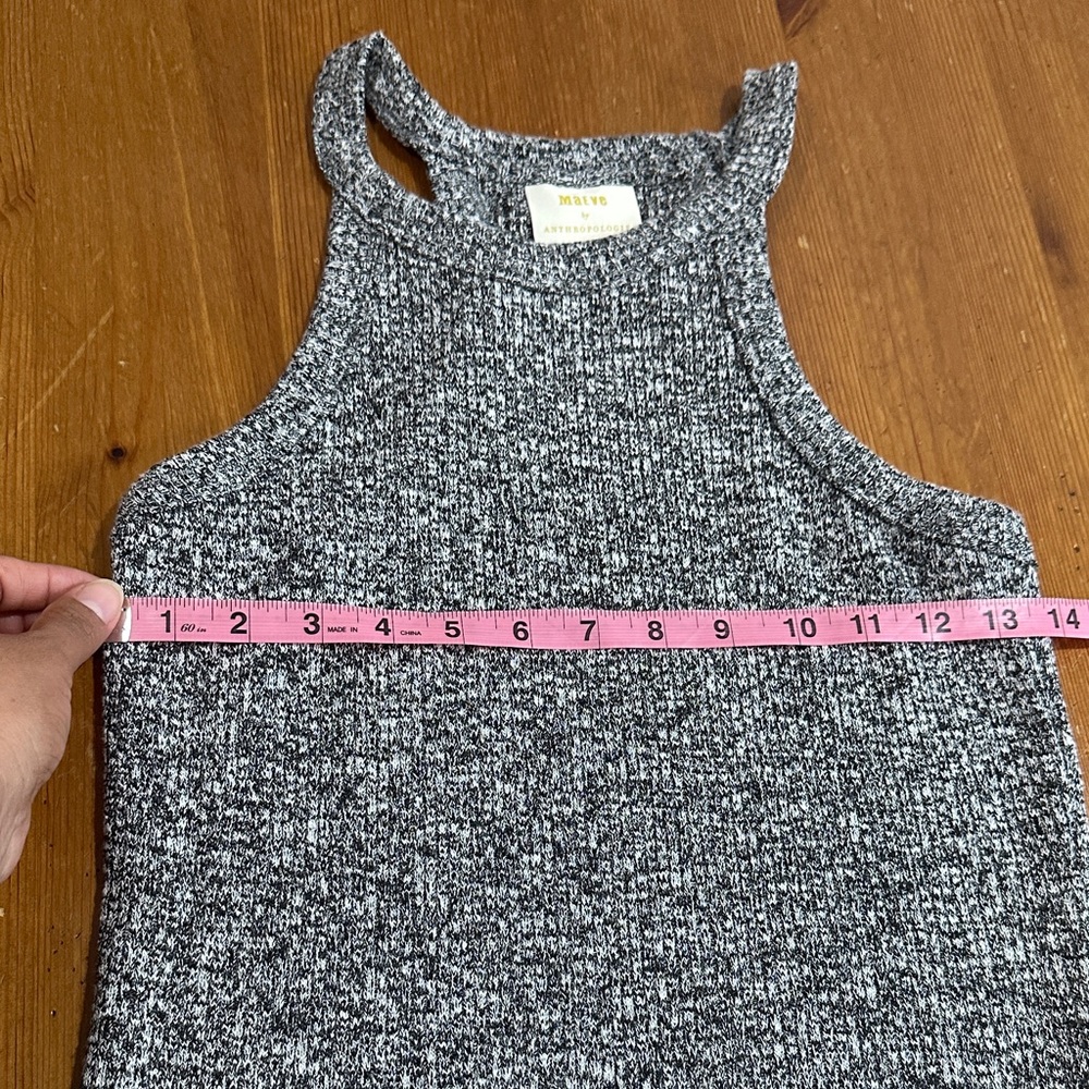 Maeve Anthropologie Gray Speckled Knit Racerback Tank - Picture 5 of 7